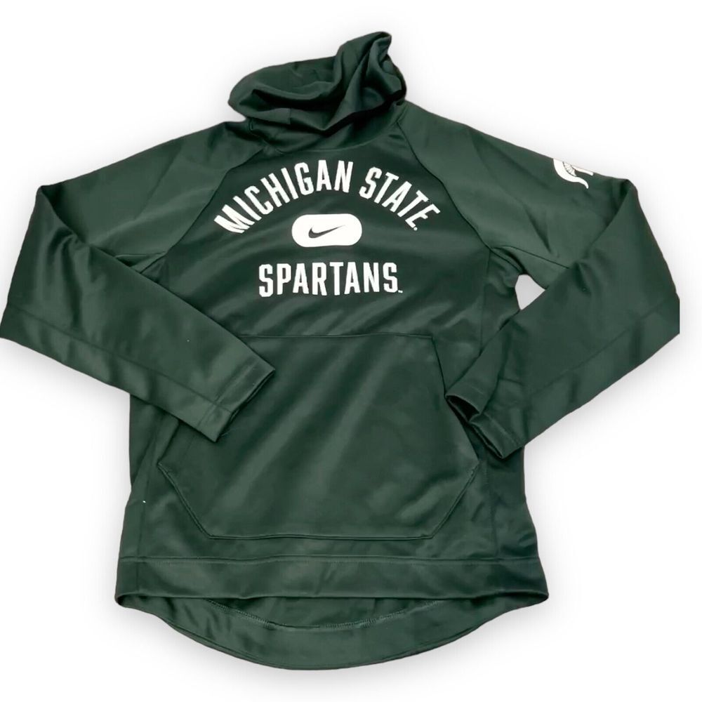Nike Michigan State Hoodie Mens Small Green Spartans Dri-FIT Kangaru Pocket